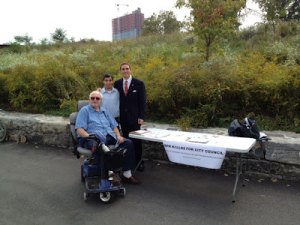 Jim Bates, Voice for Roosevelt Island's Disabled, Died on Saturday, Nov. 11 Jim Bates with City Council Member Ben Kallos